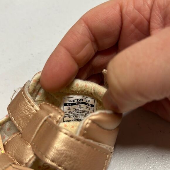 Carter’s Gold Pink Toddler Ankle Boots with Straps Size 3 - Picture 7 of 7